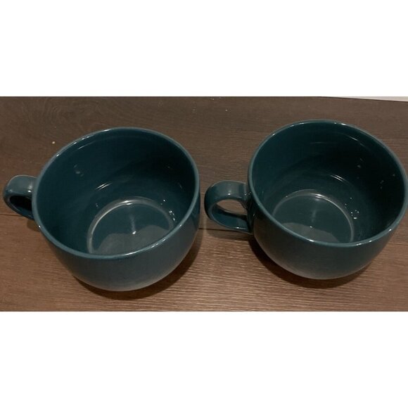 Pier 1 Green Oversized Jumbo Coffee Latte Soup Mug Mugs Set Of 2 Thailand - Picture 2 of 6
